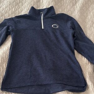 Navy Quarter-Zip Pullover with Logo